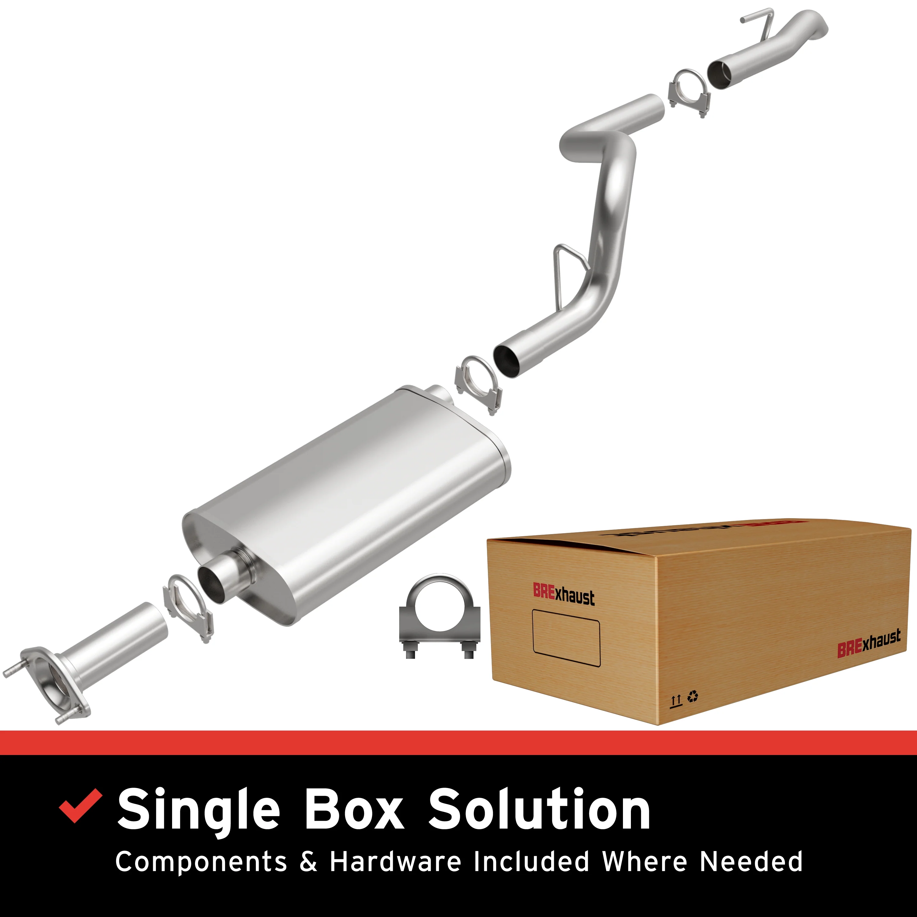 BRExhaust 1996-2001 Jeep Cherokee 4.0L | 1996-1999 Jeep Cherokee 2.5L Direct-Fit Exhaust System Kit 106-0003