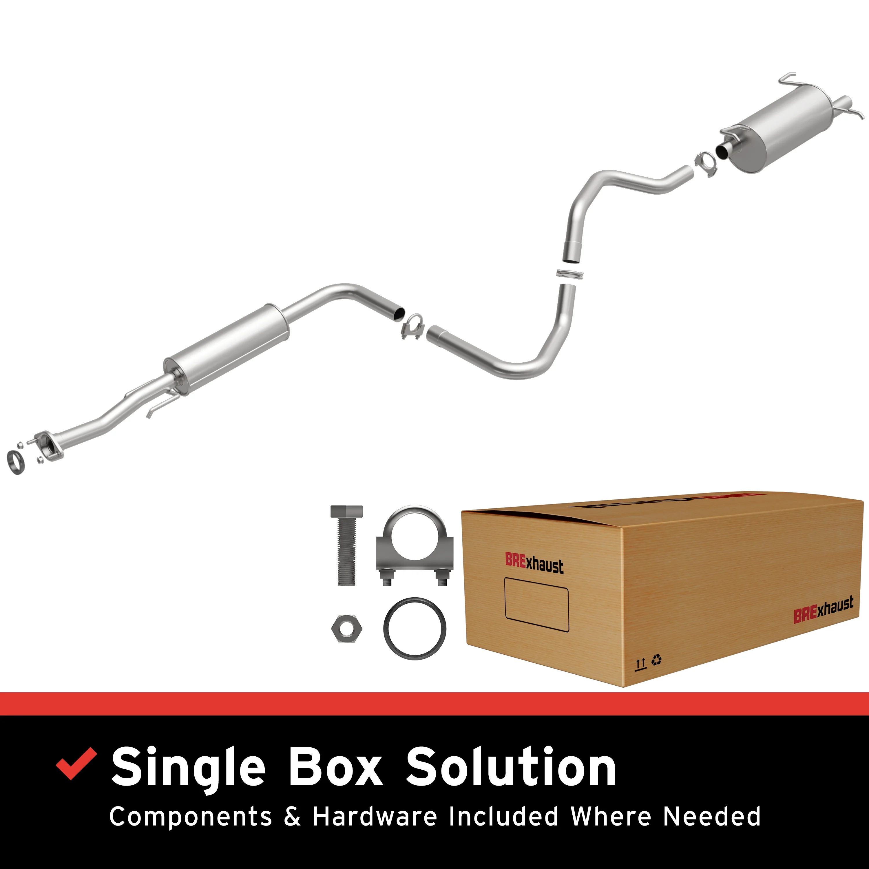 BRExhaust 2007-2012 Nissan Sentra 2.0L Direct-Fit Exhaust System Kit 106-0030