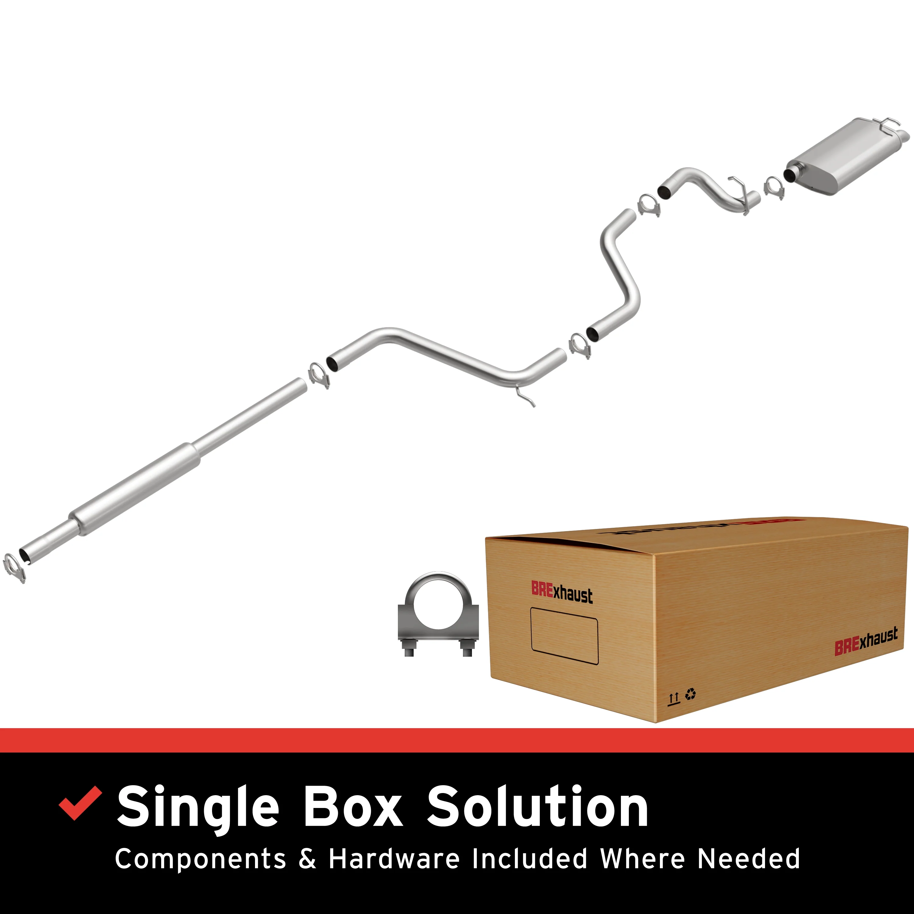 BRExhaust 2000-2007 Ford Taurus 3.0L | 2000-2005 Mercury Sable GS 3.0L Direct-Fit Exhaust System Kit 106-0073