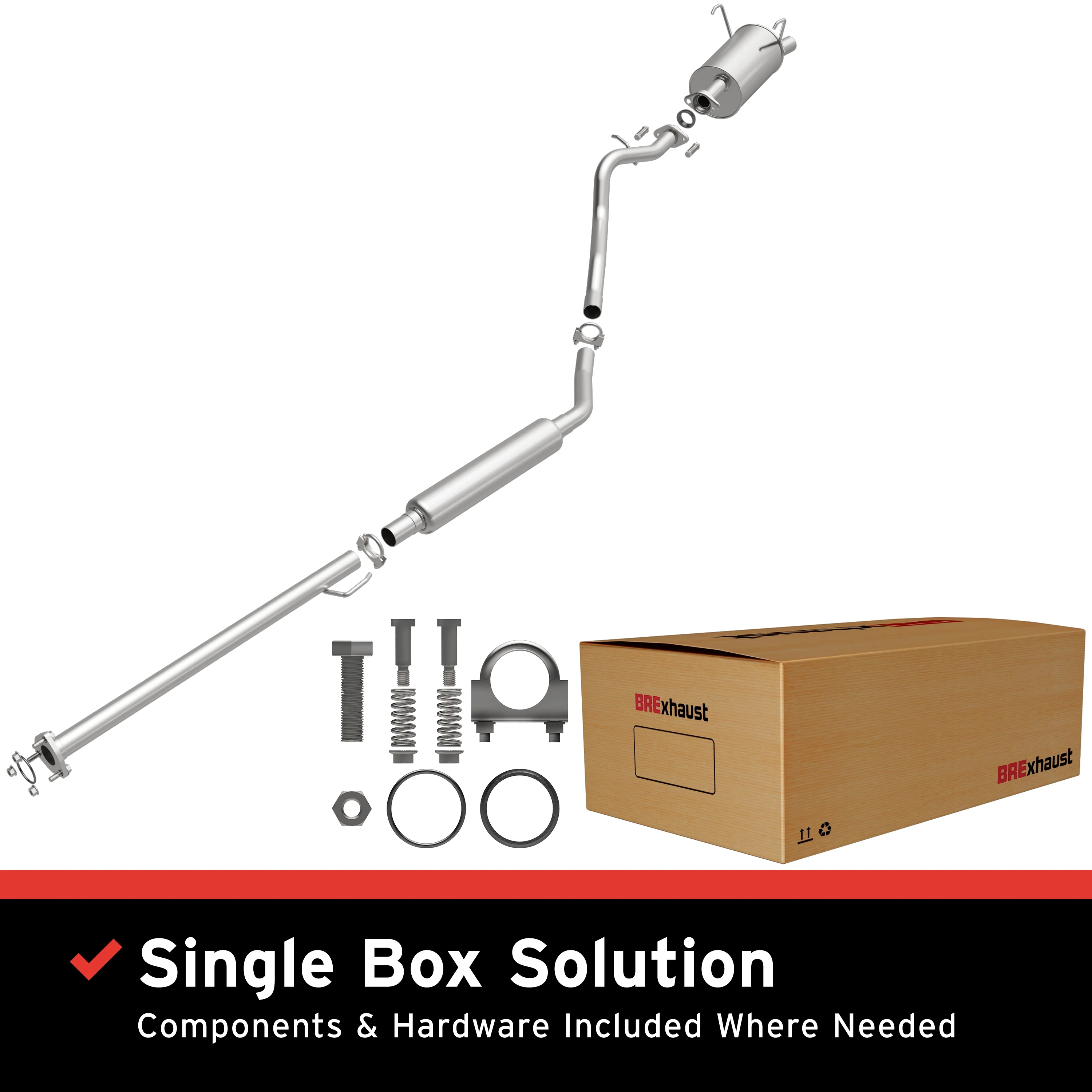 BRExhaust 1997-2001 Honda CR-V 2.0L Direct-Fit Exhaust System Kit 106-0074
