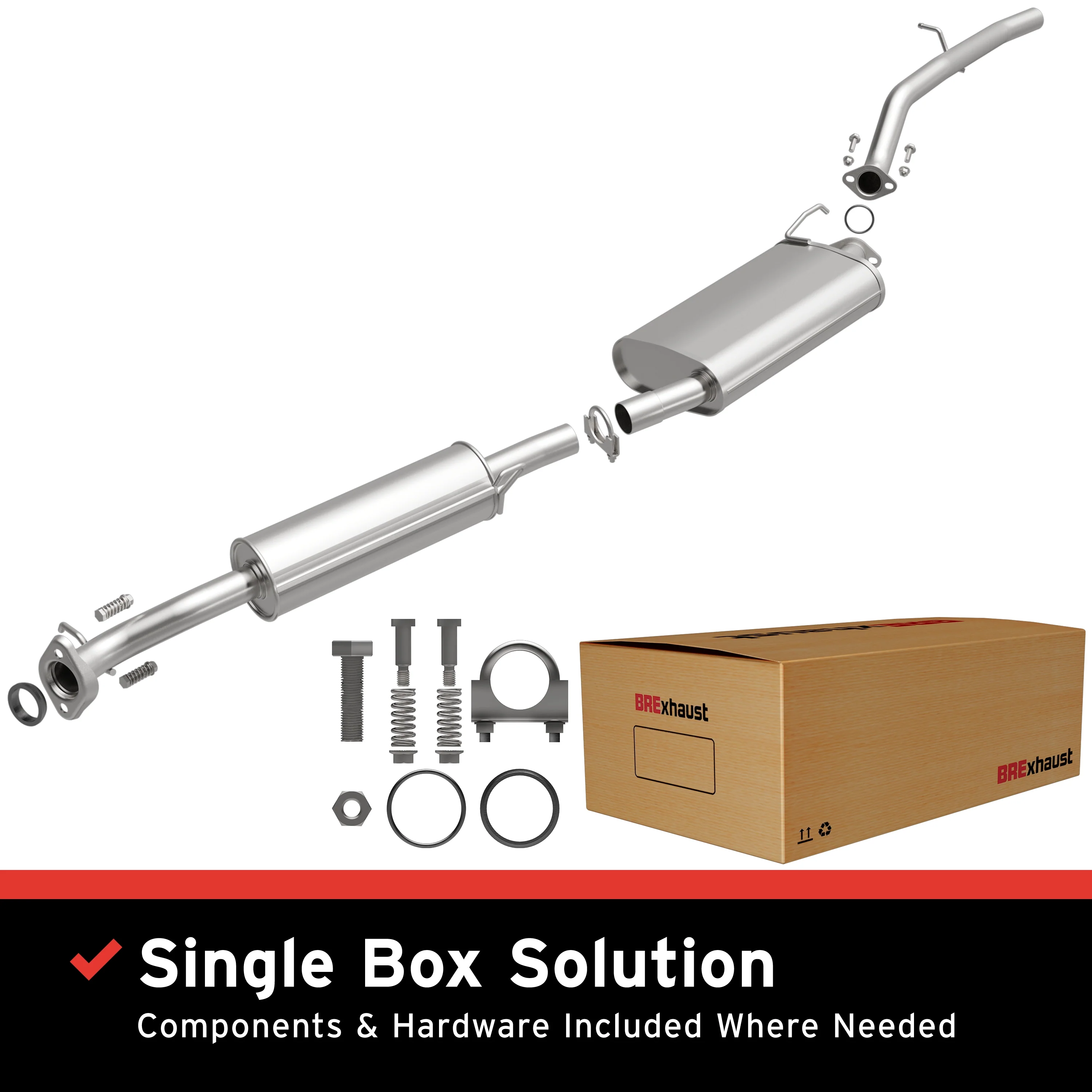 BRExhaust 2003-2011 Honda Element 2.4L Direct-Fit Exhaust System Kit 106-0080