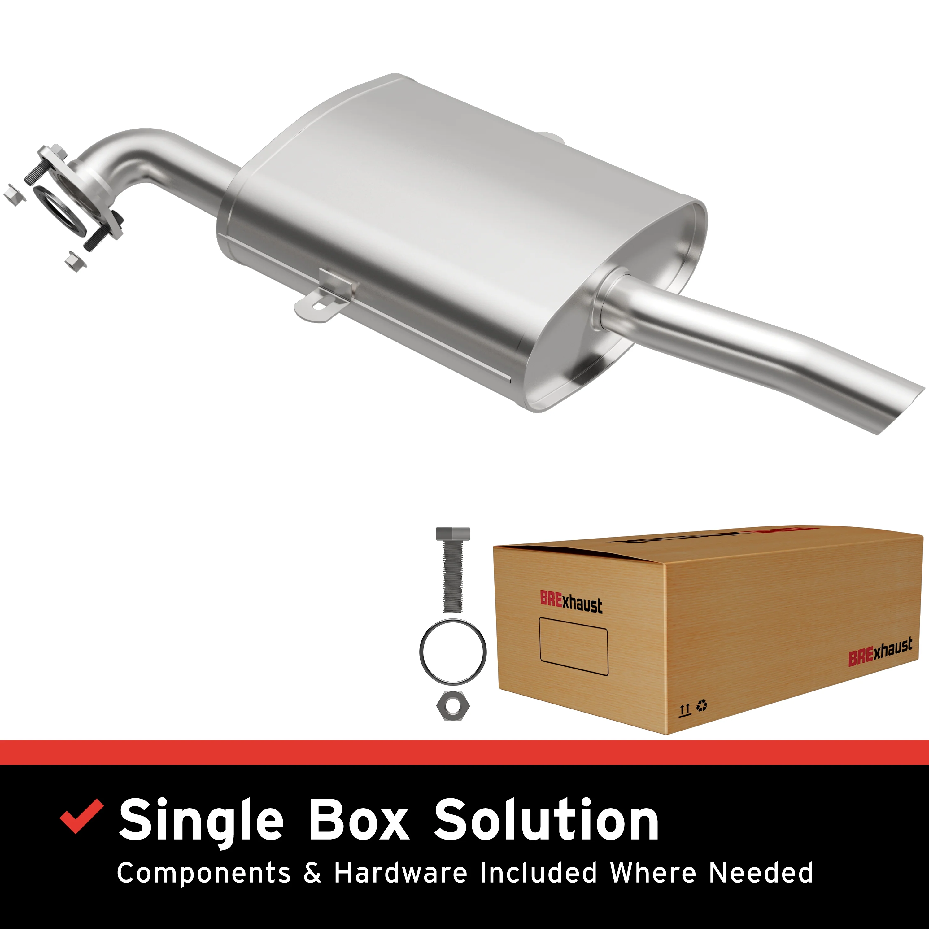 BRExhaust 1998-2002 Chevrolet Prizm 1.8L | 1998-2002 Toyota Corolla 1.8L Direct-Fit Exhaust System Kit 106-0099