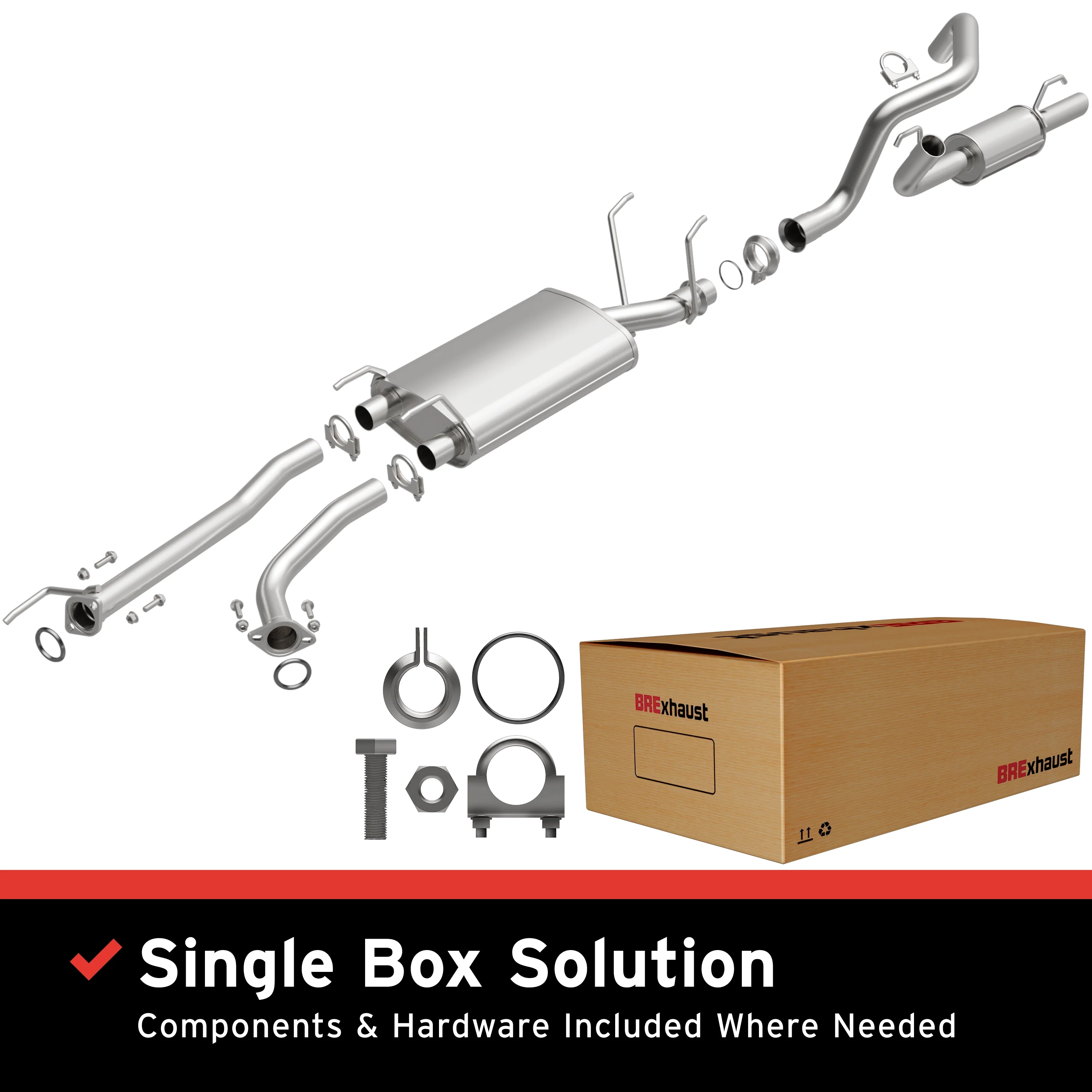 BRExhaust 2001-2007 Toyota Sequoia 4.7L Direct-Fit Exhaust System Kit 106-0177