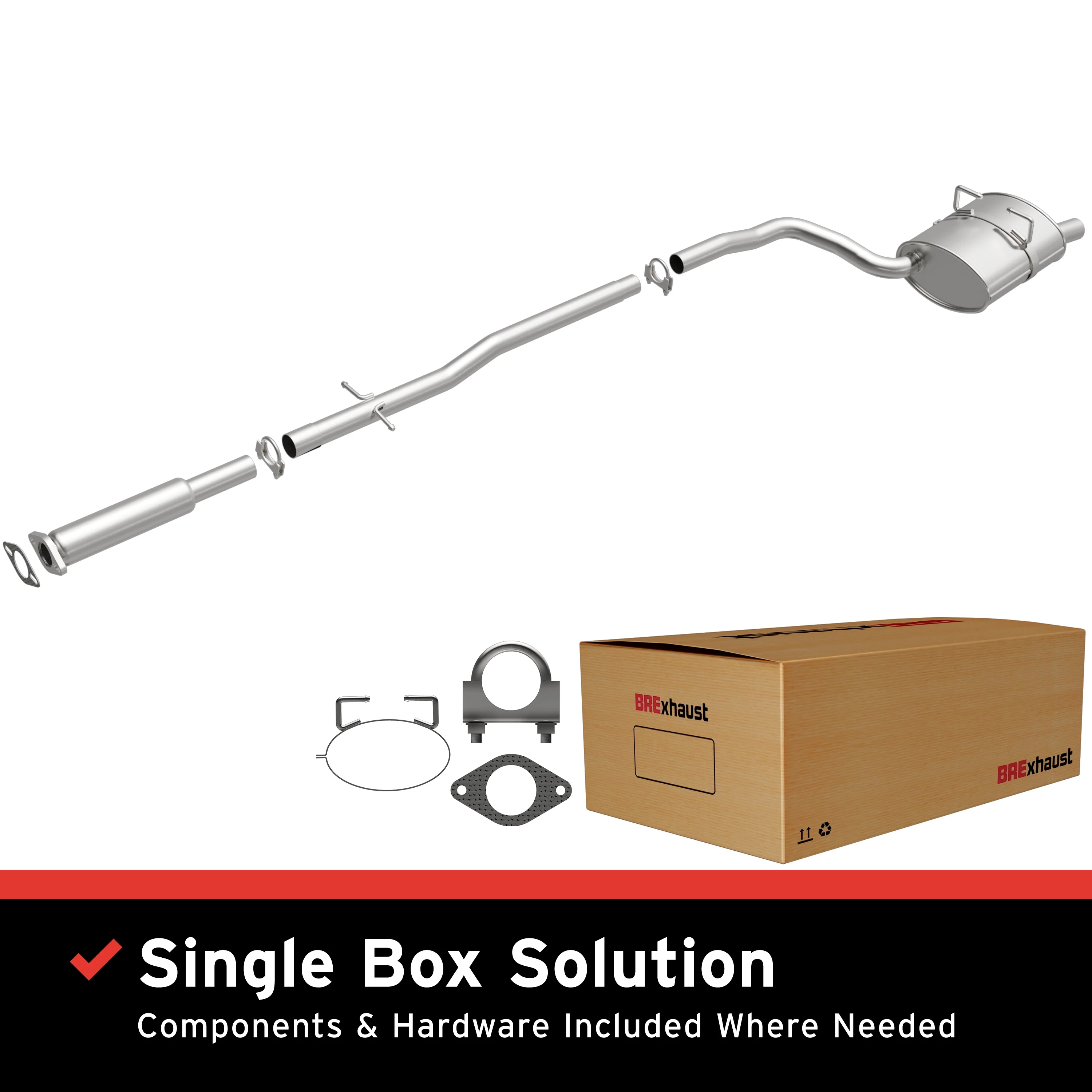 BRExhaust 2002-2008 Mini Cooper Base 1.6L Direct-Fit Exhaust System Kit 106-0242