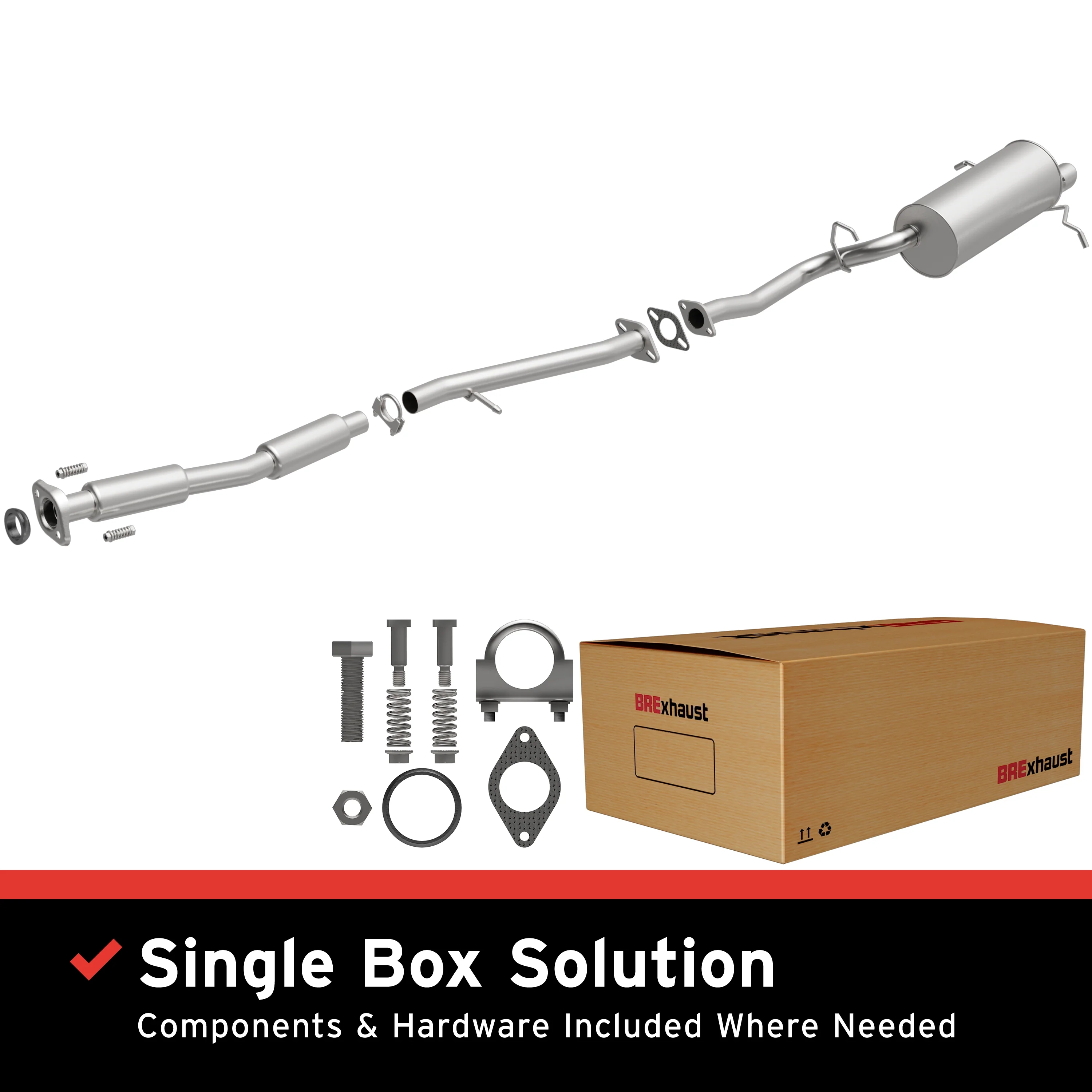 BRExhaust 2002-2005 Subaru Impreza 2.5L | 2005 Saab 9-2X 2.5L Direct-Fit Exhaust System Kit 106-0337