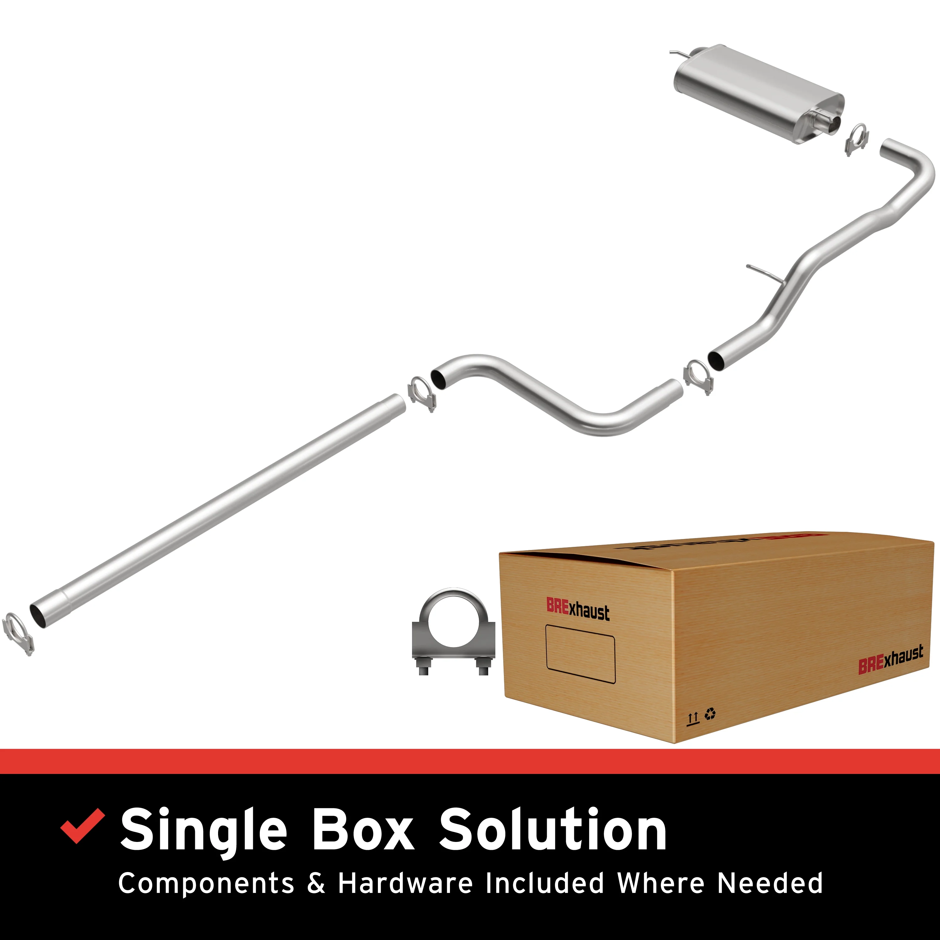 BRExhaust 1995-1999 Dodge Neon 2.0L | 1995-1999 Plymouth Neon 2.0L Direct-Fit Exhaust System Kit 106-0484