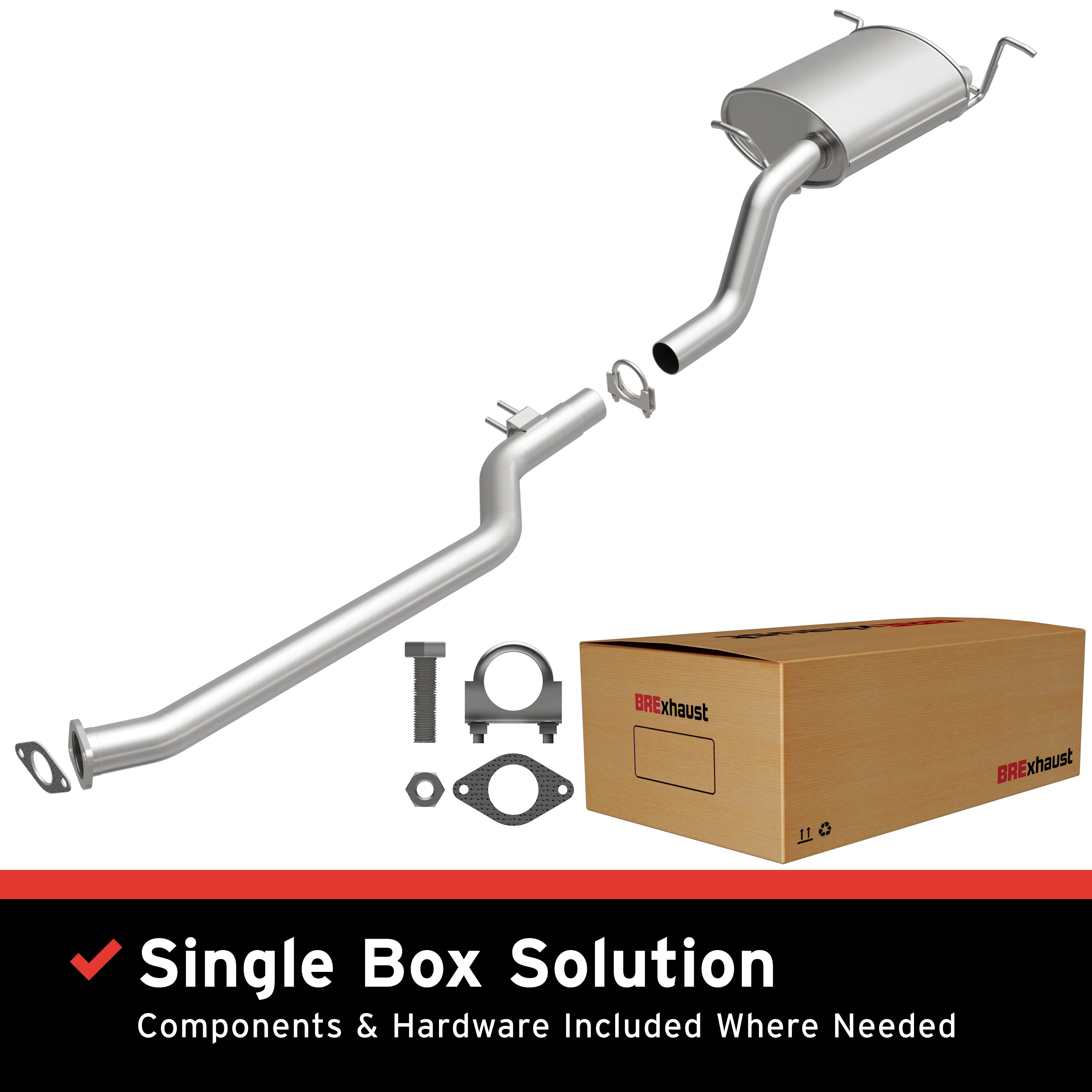 BRExhaust 2003-2006 Hyundai Santa Fe 3.5L Direct-Fit Exhaust System Kit 106-0526