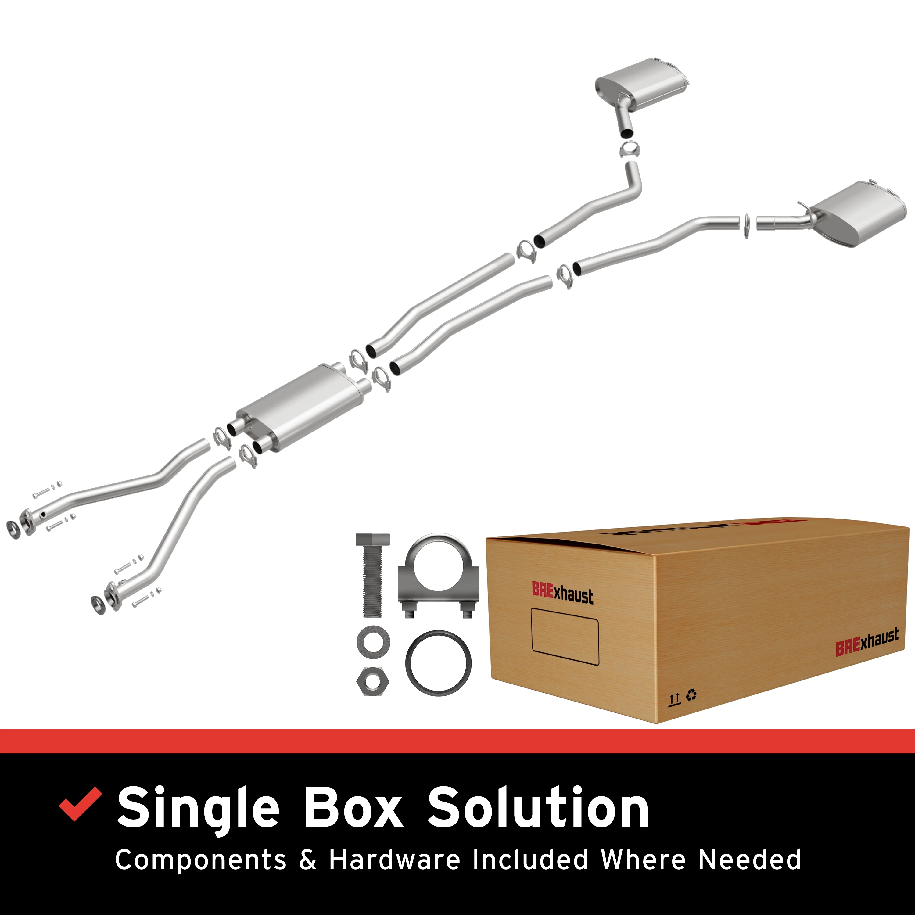 BRExhaust 2005-2007 Cadillac STS 3.6L | 2004-2007 Cadillac CTS 3.6L Direct-Fit Exhaust System Kit 106-0586