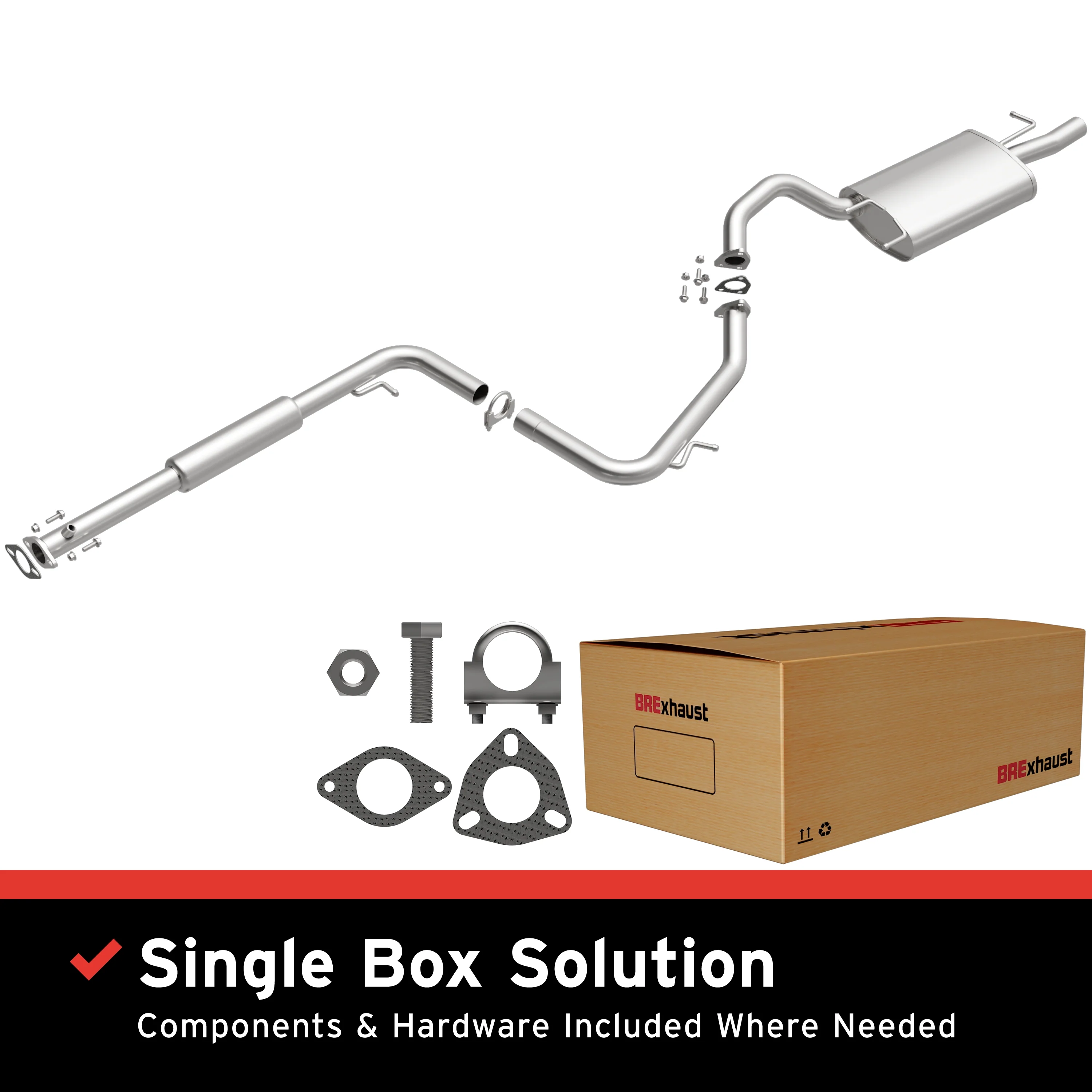 BRExhaust 1999-2003 Mitsubishi Galant 2.4L Direct-Fit Exhaust System Kit 106-0588