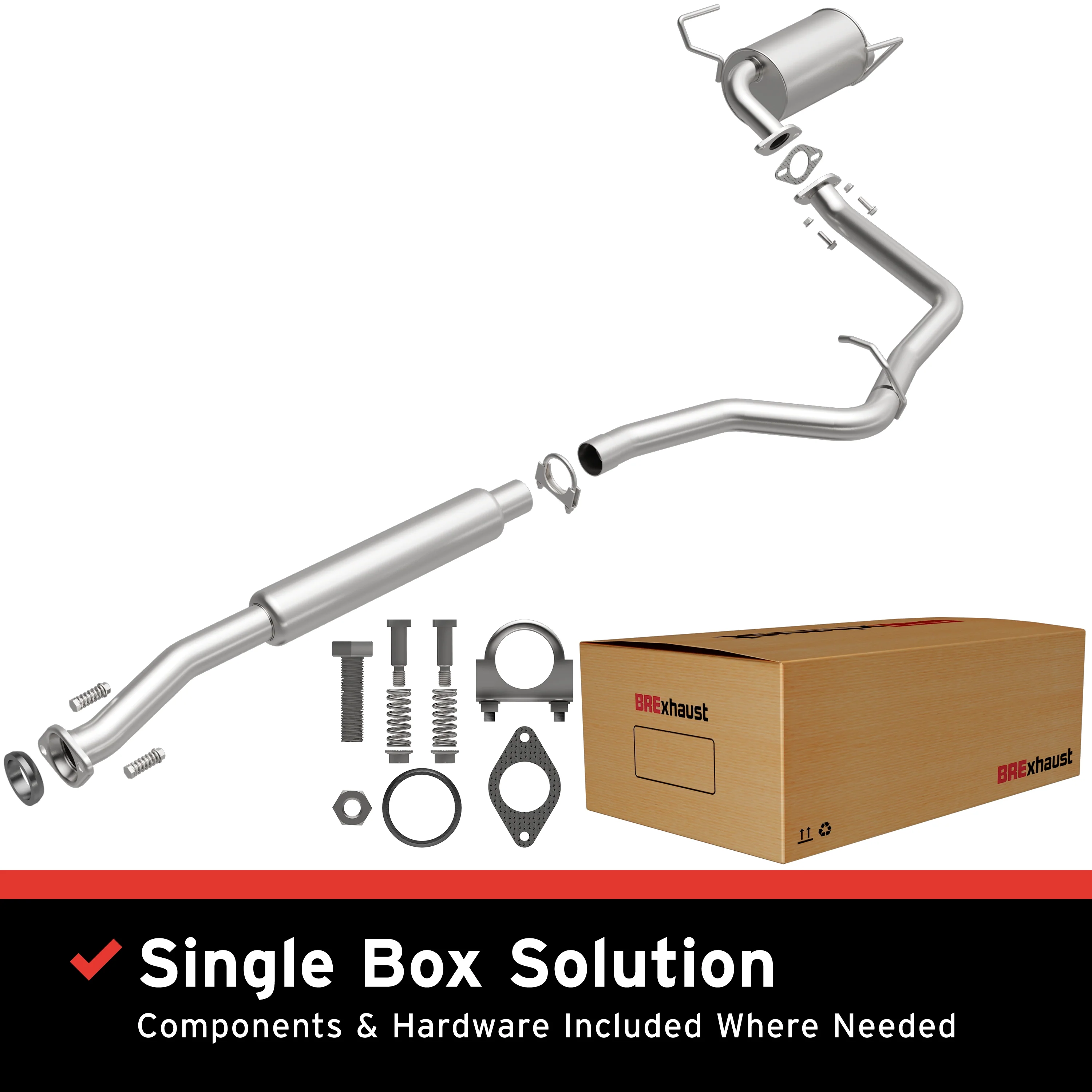 BRExhaust 2014-2018 Subaru Forester 2.5L Direct-Fit Exhaust System Kit 106-0596
