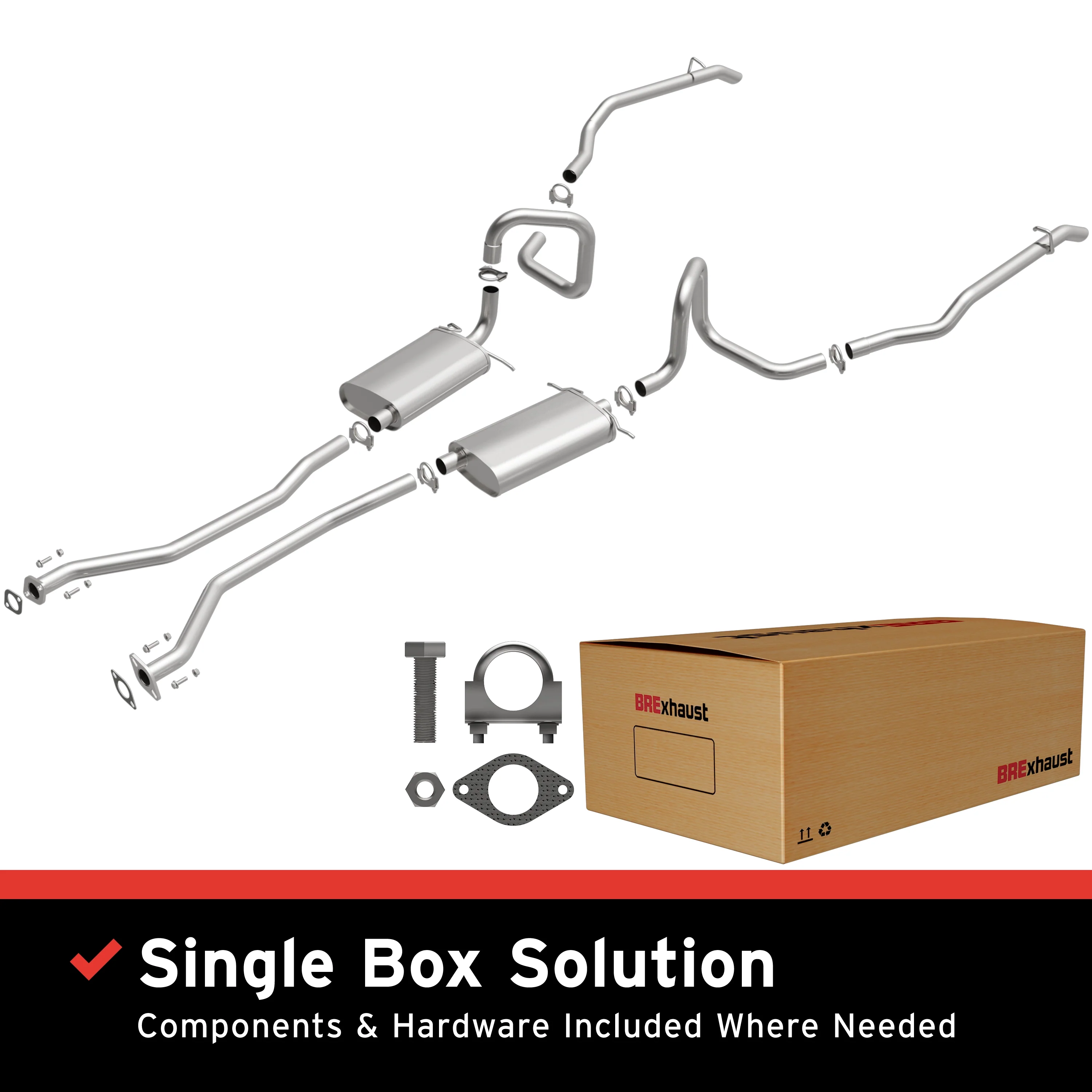 BRExhaust 1998-2002 Ford Crown Victoria 4.6L | 1998-2002 Mercury Grand Marquis 4.6L Direct-Fit Exhaust System Kit 106-0634