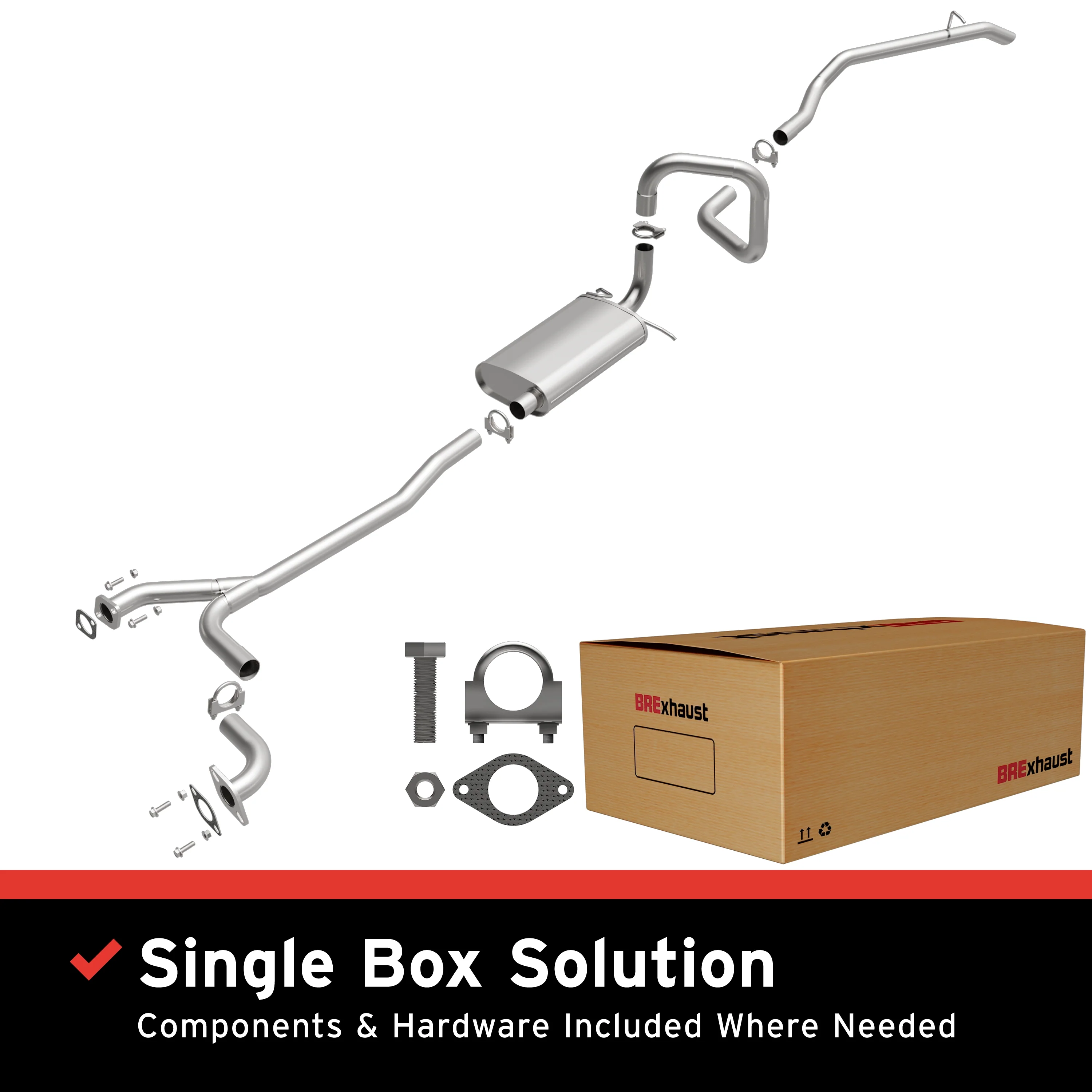 BRExhaust 1998-2002 Ford Crown Victoria 4.6L | 1998-2002 Mercury Grand Marquis 4.6L Direct-Fit Exhaust System Kit 106-0637