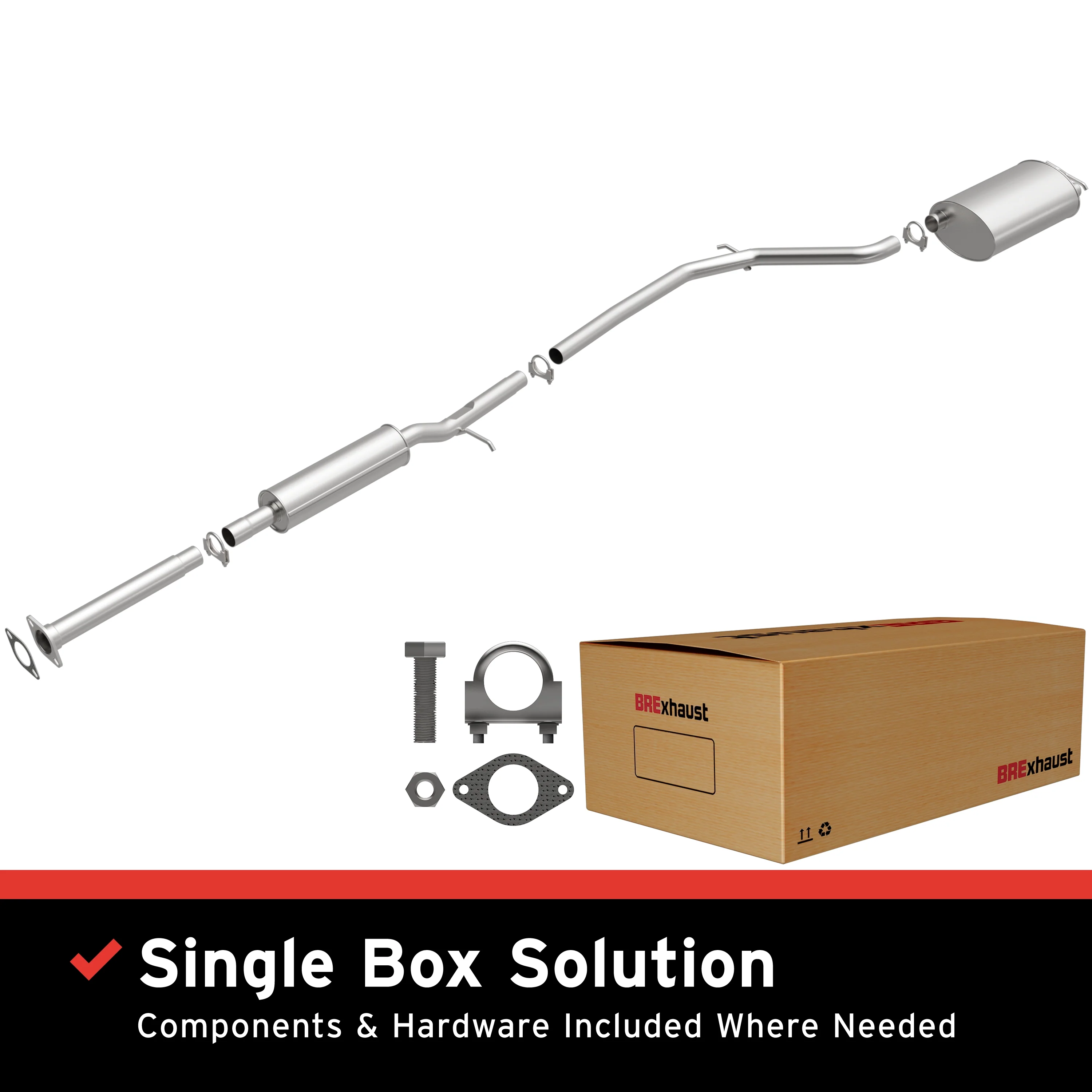 BRExhaust 2008-2012 Ford Taurus 3.5L | 2008-2009 Mercury Sable 3.5L Direct-Fit Exhaust System Kit 106-0639