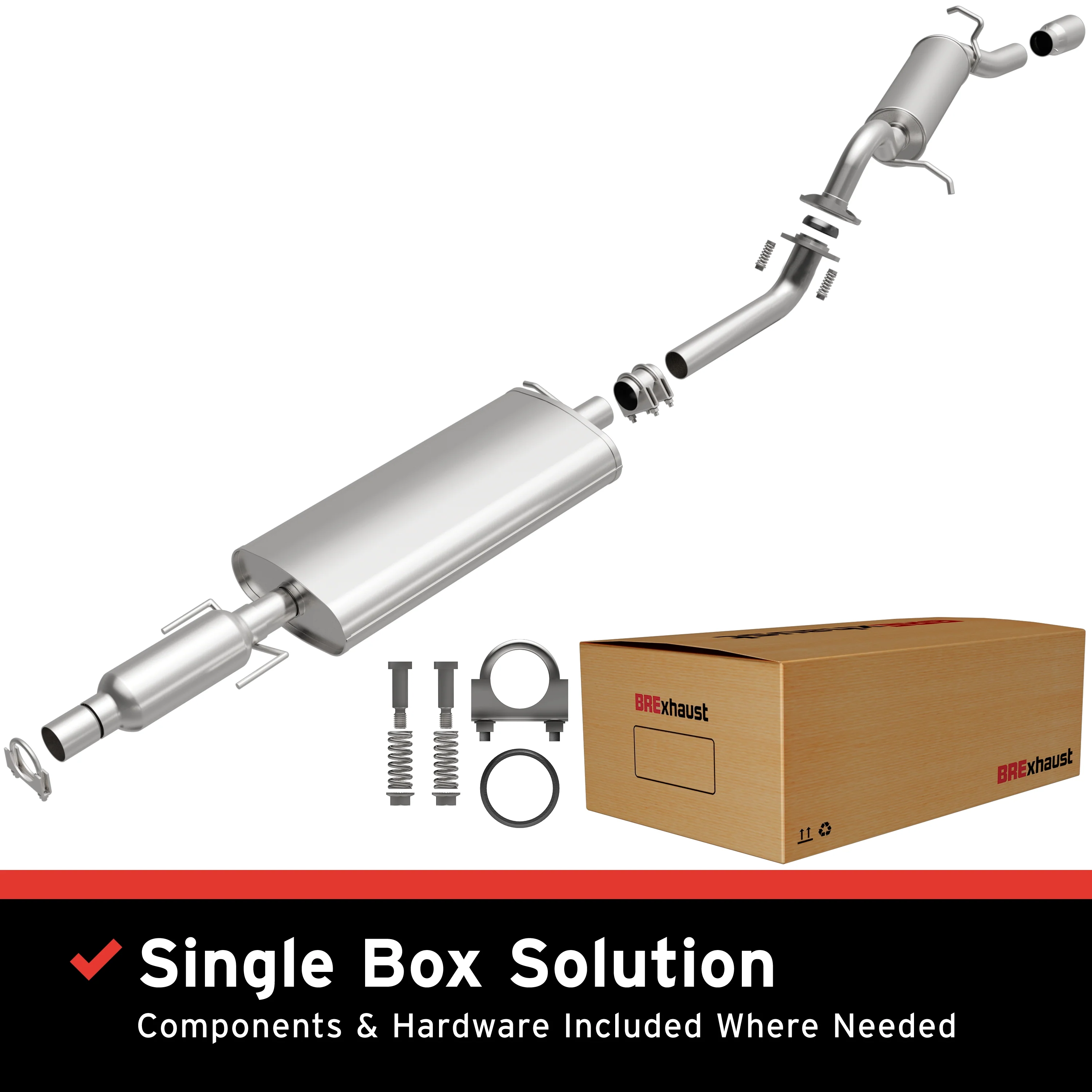 BRExhaust 2009-2010 Mercury Mariner 3.0L | 2009-2010 Mercury Mariner 2.5L Direct-Fit Exhaust System Kit 106-0662