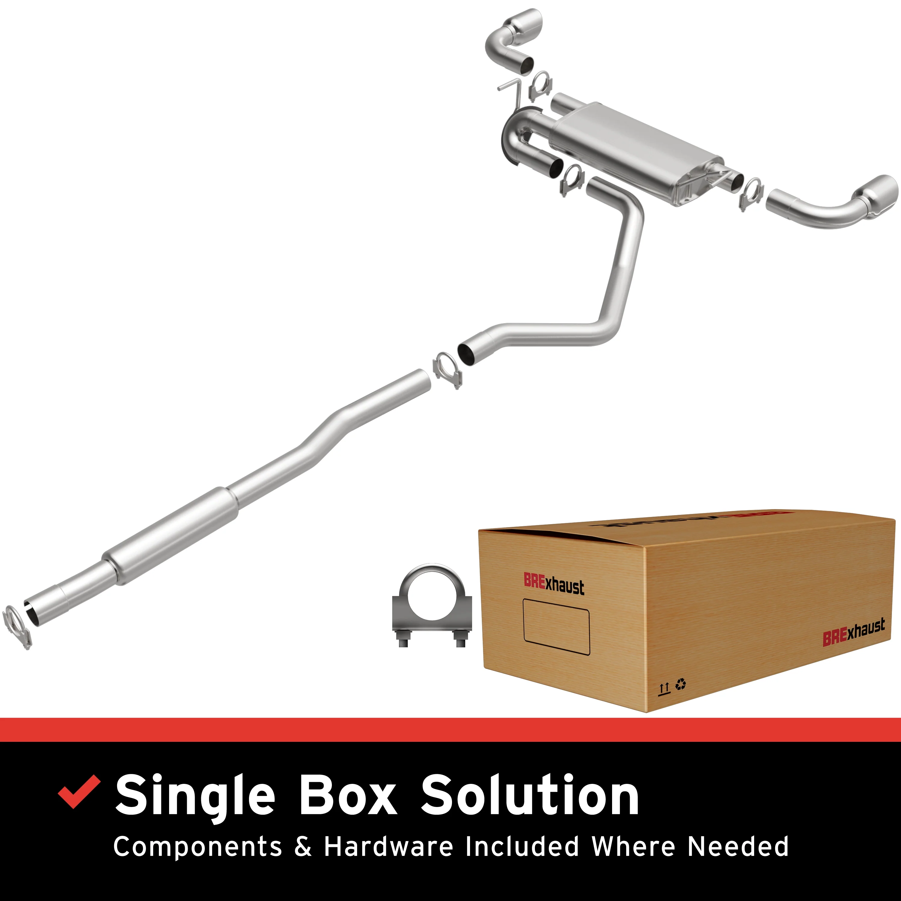 BRExhaust 2014-2022 Jeep Cherokee 3.2L Direct-Fit Exhaust System Kit 106-0767