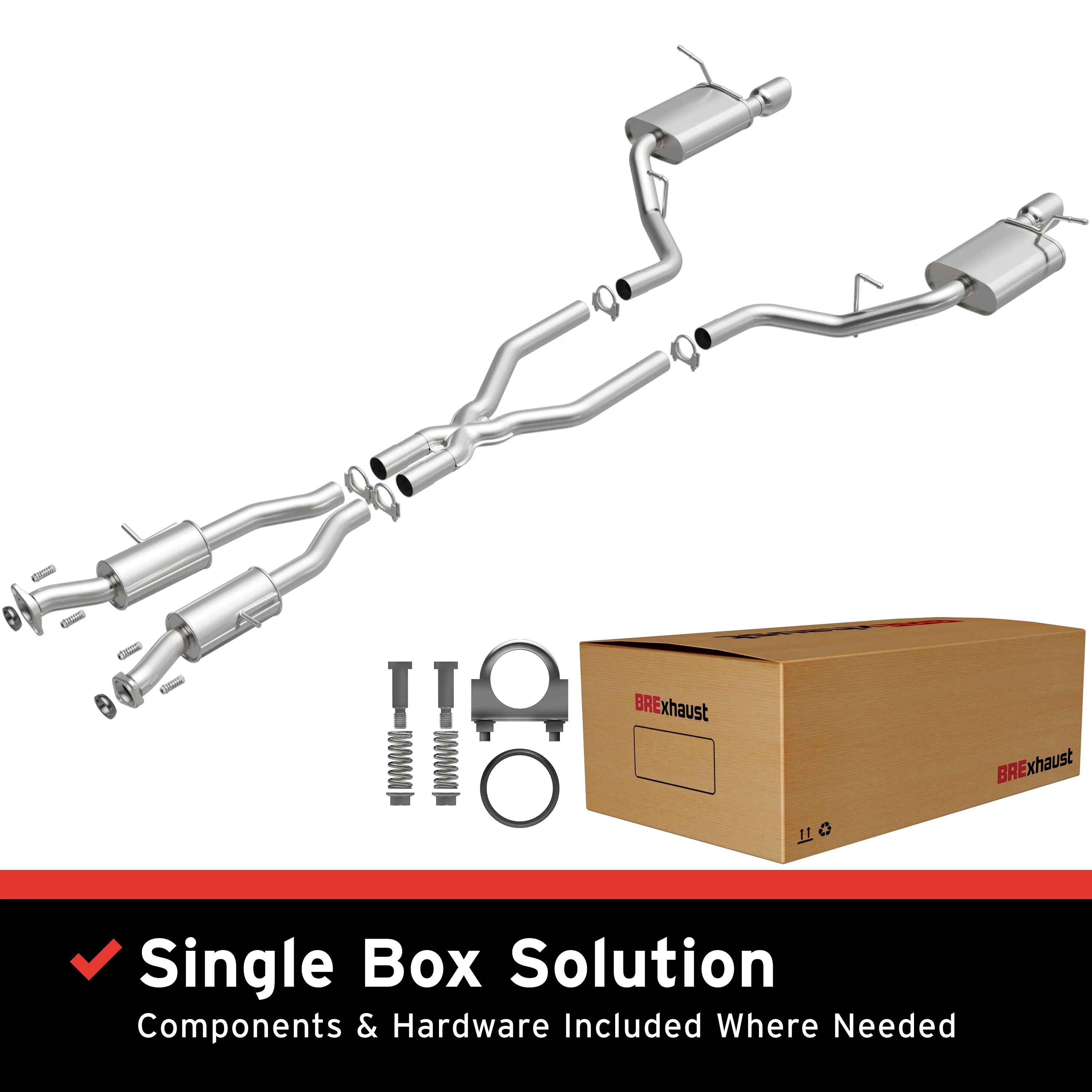 BRExhaust 2011-2025 Dodge Durango 3.6L | 2011-2025 Dodge Durango 5.7L Direct-Fit Exhaust System Kit 106-0768