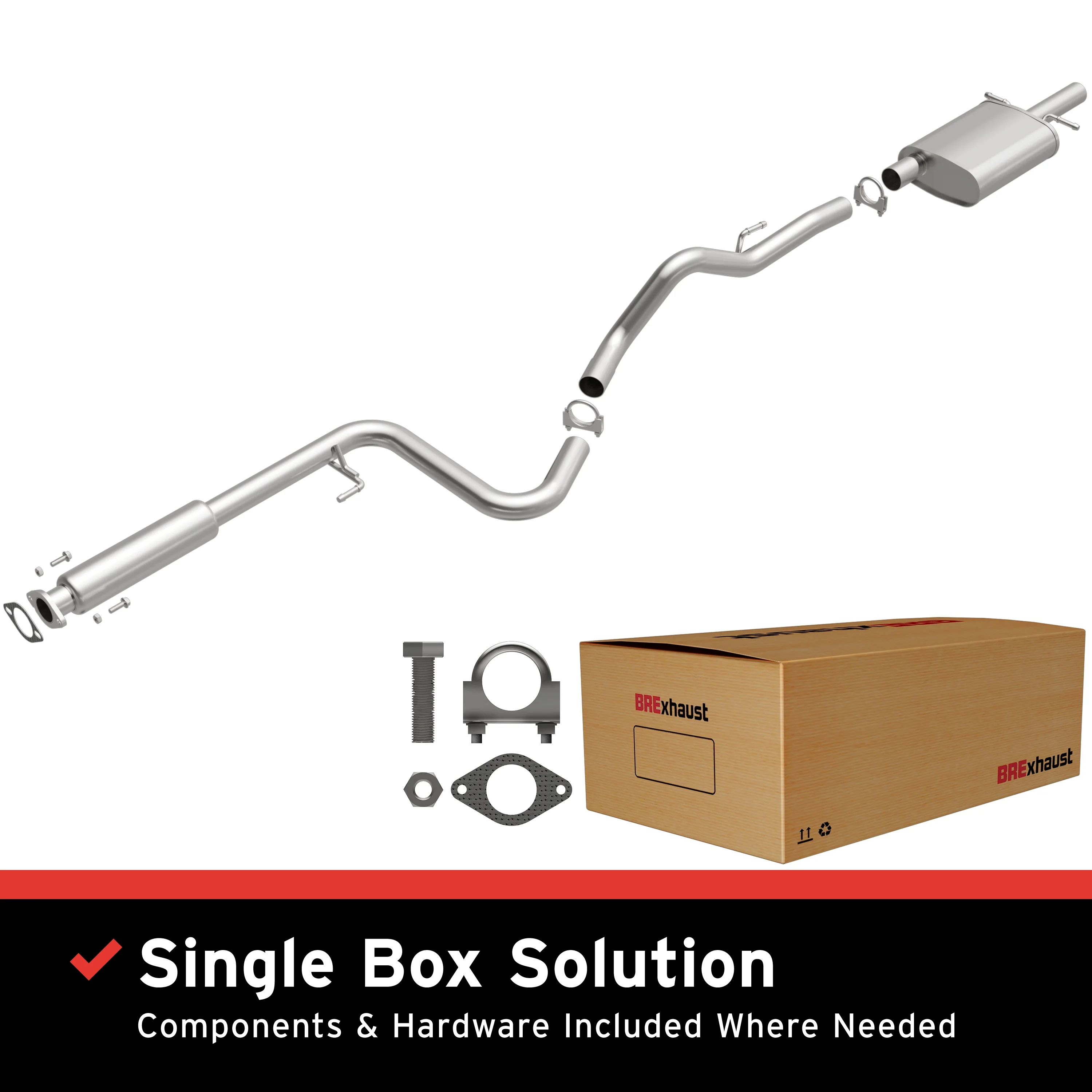 BRExhaust 2005-2010 Chevrolet Cobalt 2.2L | 2007-2009 Pontiac G5 2.2L Direct-Fit Exhaust System Kit 106-0770
