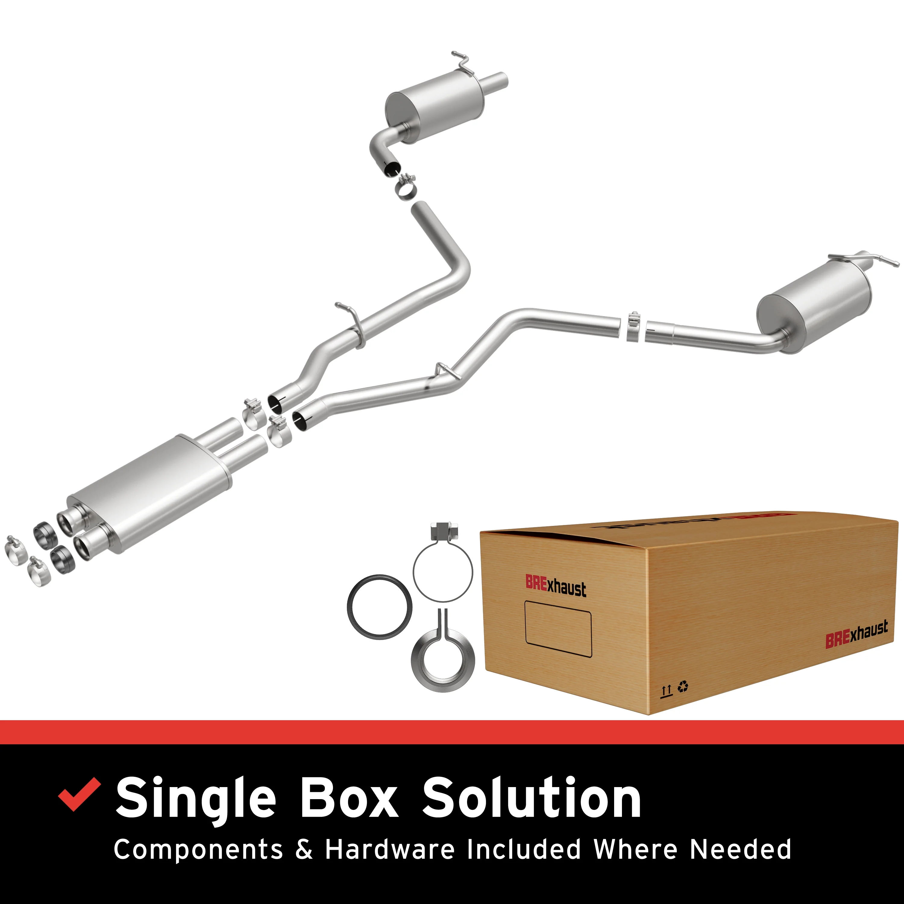BRExhaust 2012-2016 Mercedes-Benz E350 3.5L Direct-Fit Exhaust System Kit 106-0797