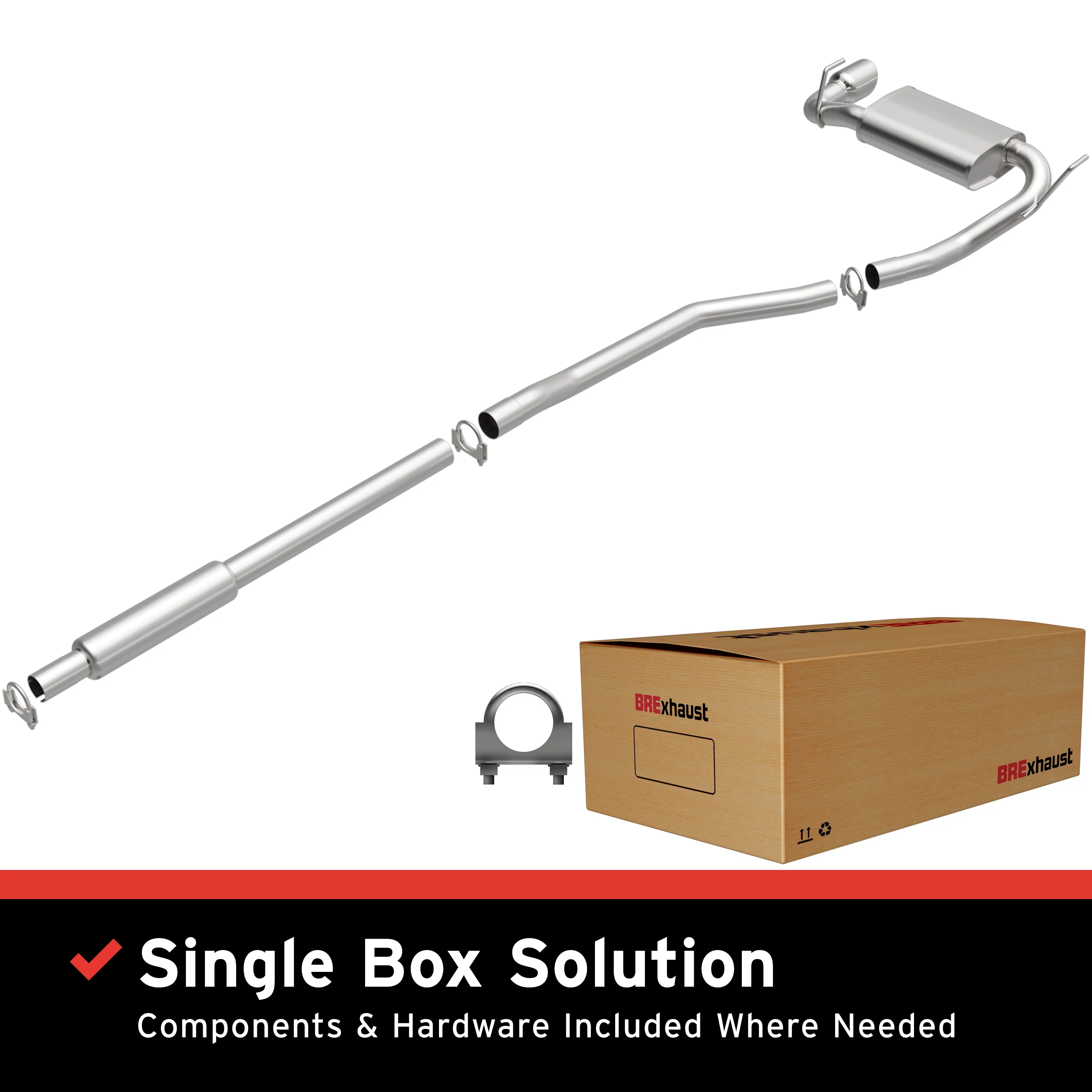 BRExhaust 2015-2018 Jeep Renegade Trailhawk 2.4L Direct-Fit Exhaust System Kit 106-0809