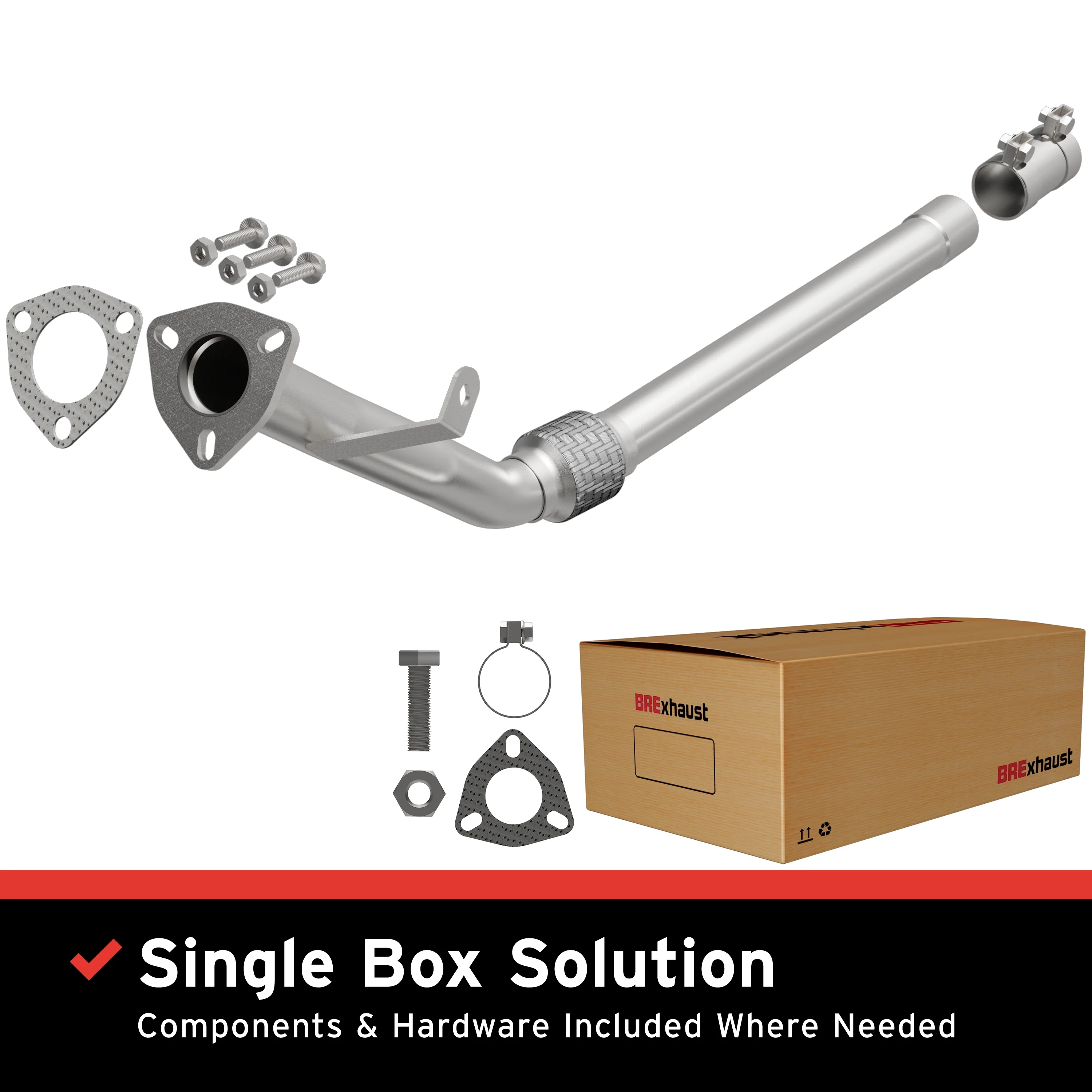 BRExhaust 2005-2008 Audi A4 Quattro 2.0L Direct-Fit Exhaust Front Pipe Kit 107-0058