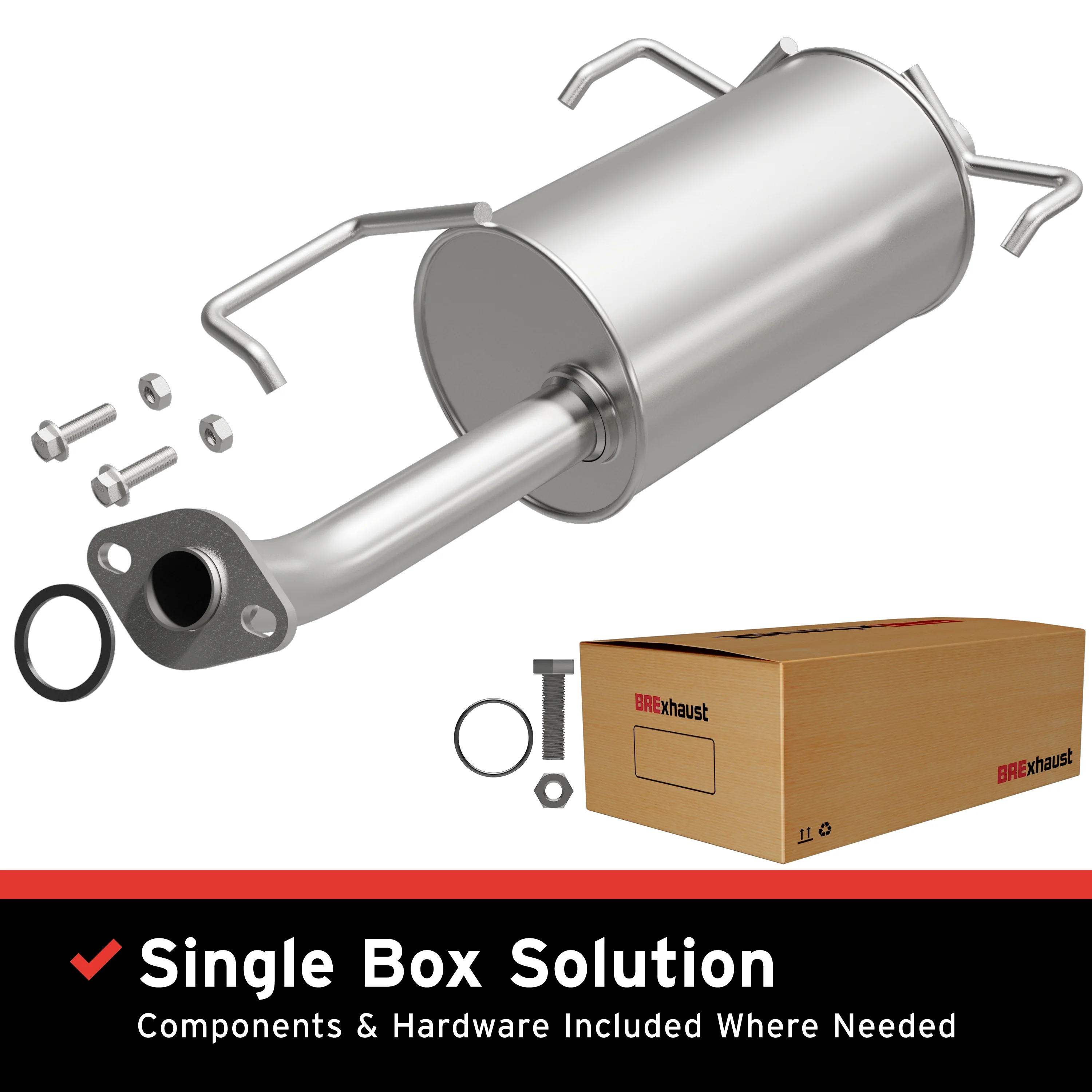 BRExhaust 1995-1998 Nissan 200SX 1.6L | 1995-1999 Nissan Sentra 1.6L Direct-Fit Exhaust Muffler Kit 108-0168