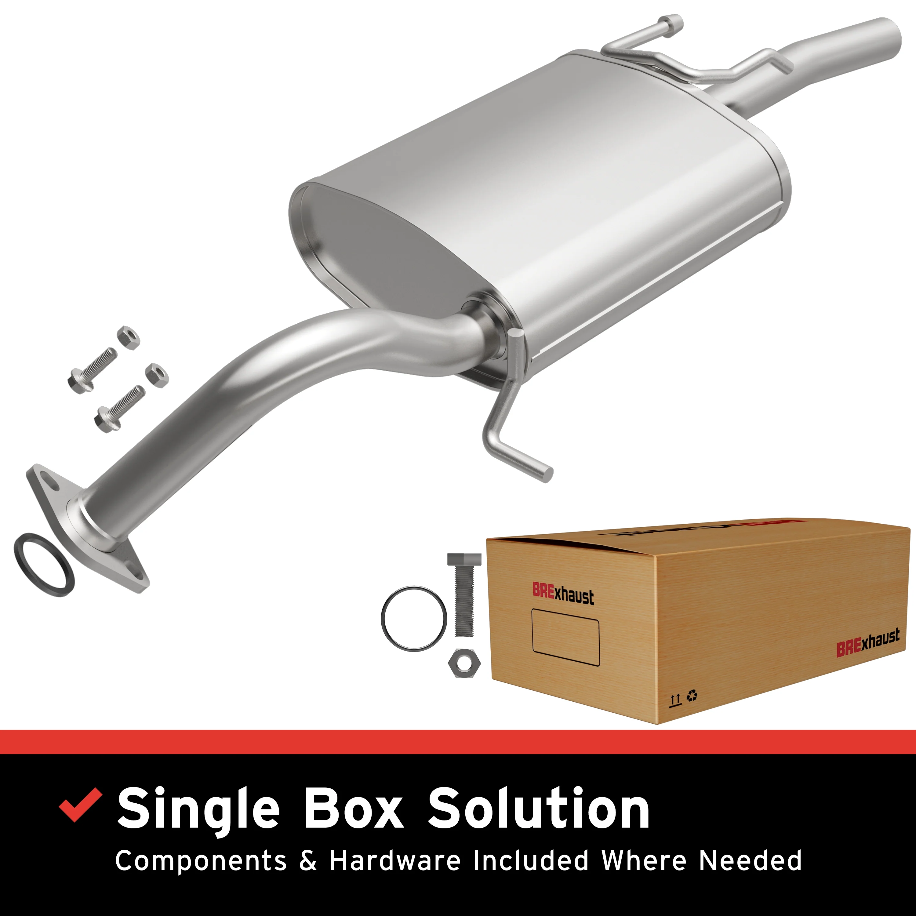 BRExhaust 1989-1992 Geo Prizm 1.6L | 1988-1992 Toyota Corolla 1.6L Direct-Fit Exhaust Muffler Kit 108-0174