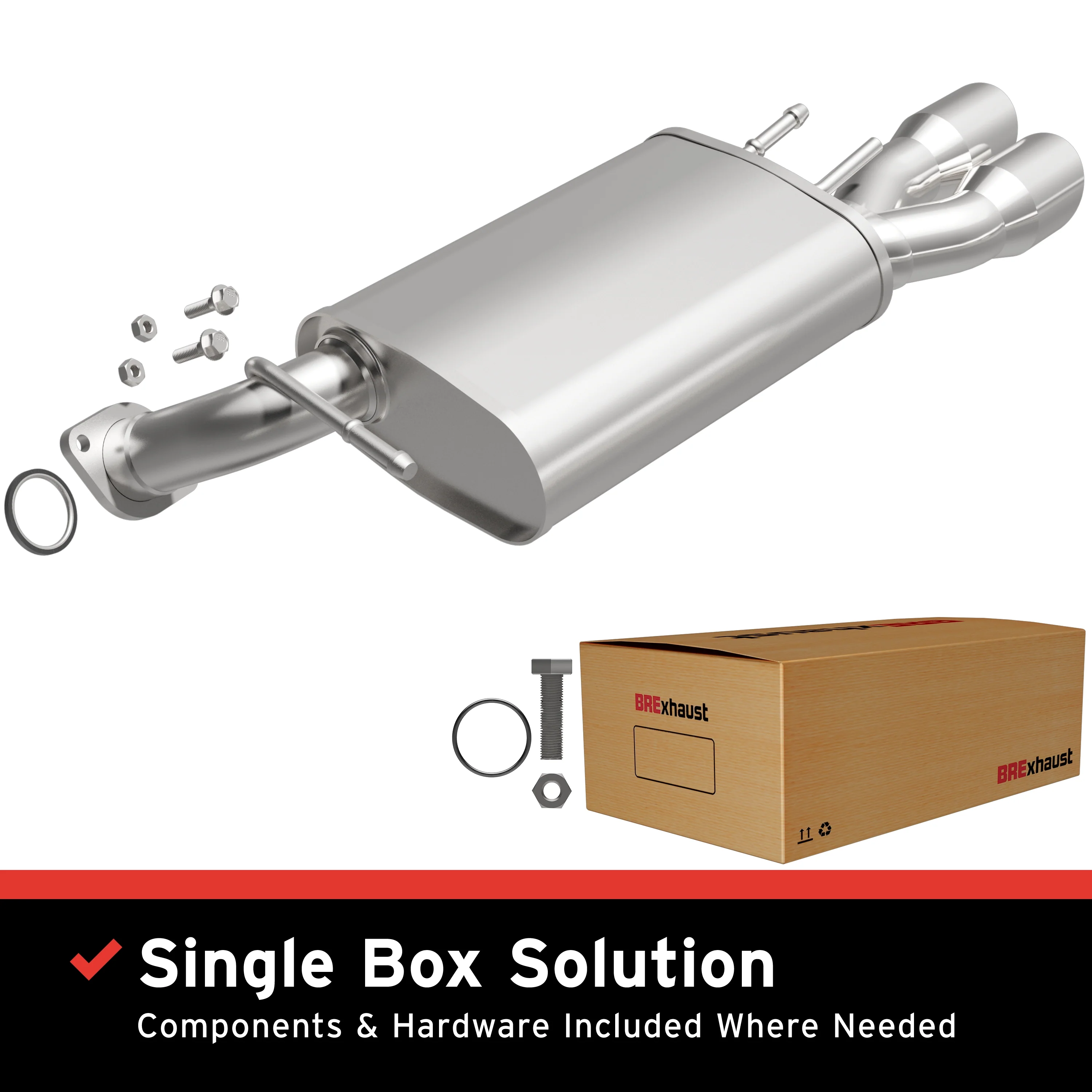 BRExhaust 2018-2024 Toyota Camry XSE 2.5L Direct-Fit Exhaust Muffler Kit 108-0332