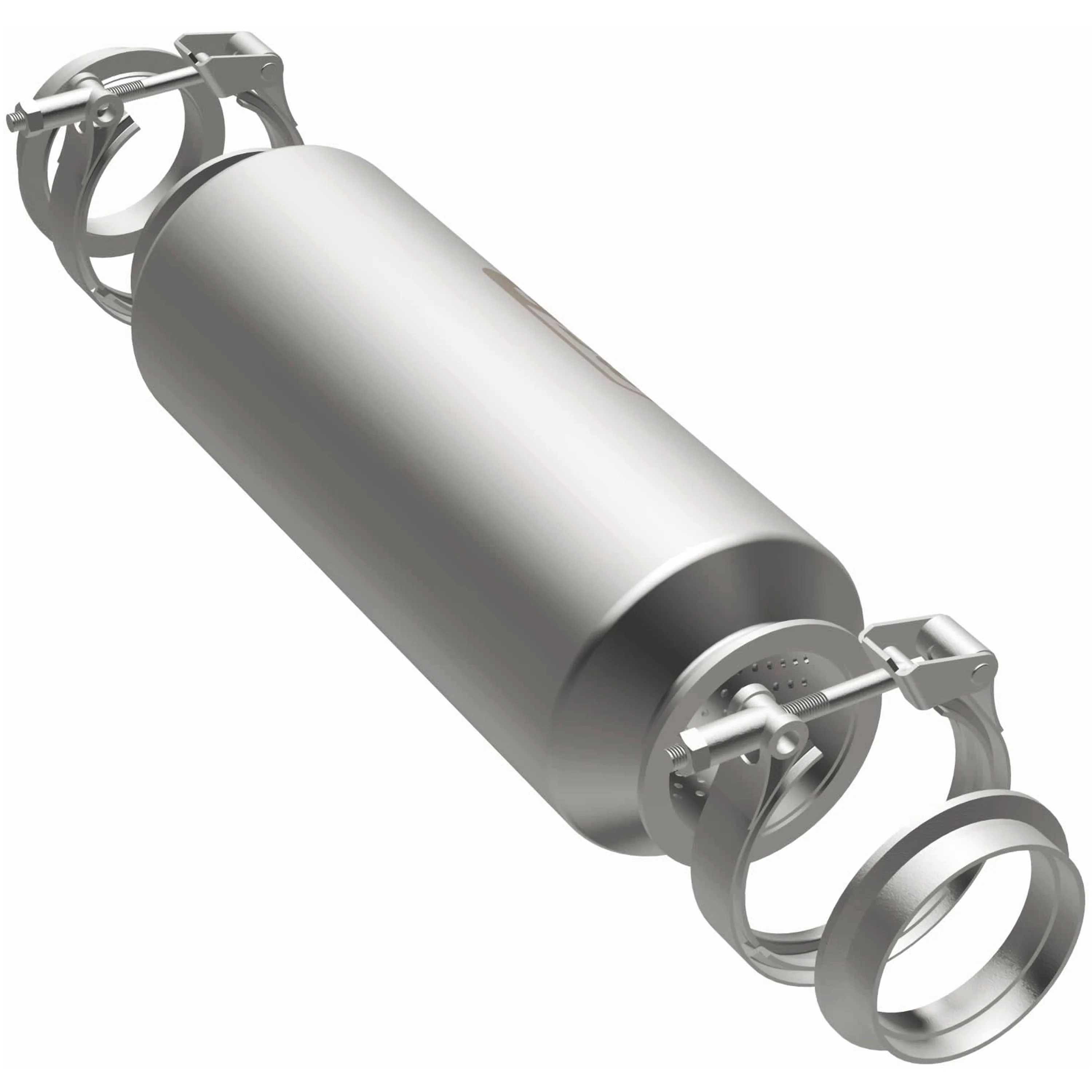 MagnaFlow MF/R Series 5 in Round 304 Stainless Steel Straight-Through Performance Exhaust Muffler Kit 17169 - Image 2